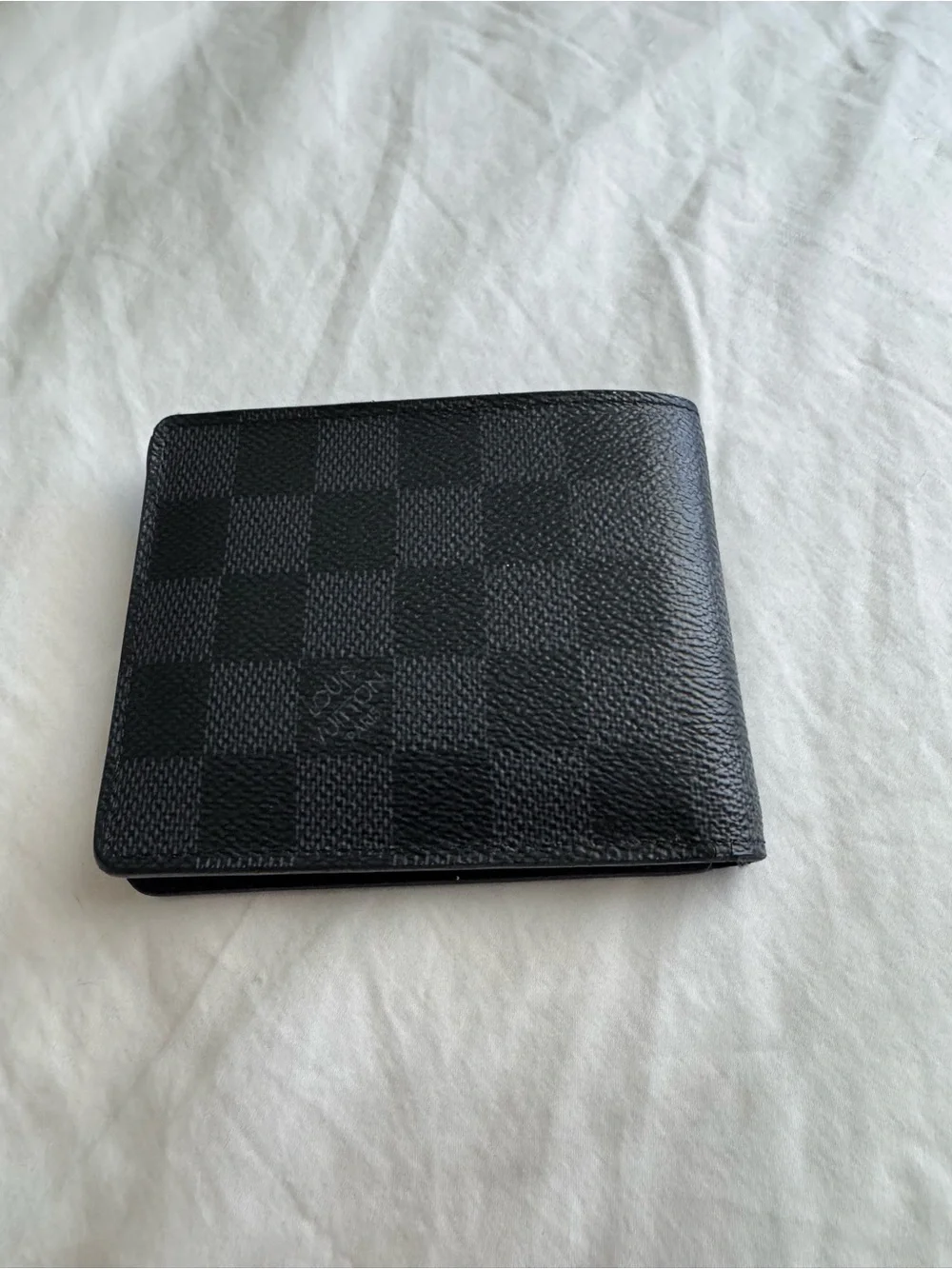 Louis Vuitton Black Damier Graphite Bi-Fold Wallet with Box